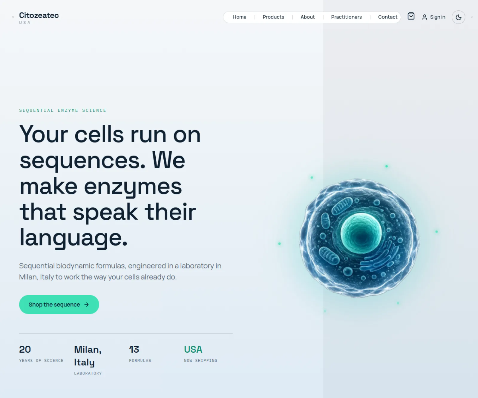 Sito Citozeatec USA — piattaforma e-commerce B2B con back office ordini, dashboard approvazioni, portale rappresentanti e catalogo prodotti sviluppata da GG Creative Studio